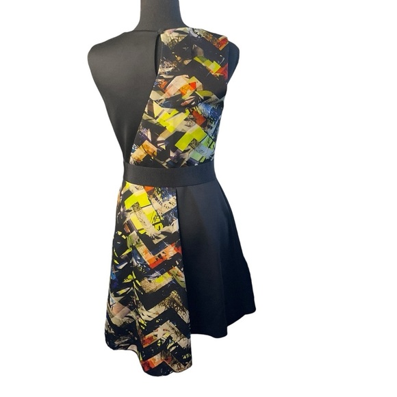 Milly Black and Multicolor Patterned Dress - Picture 4 of 11